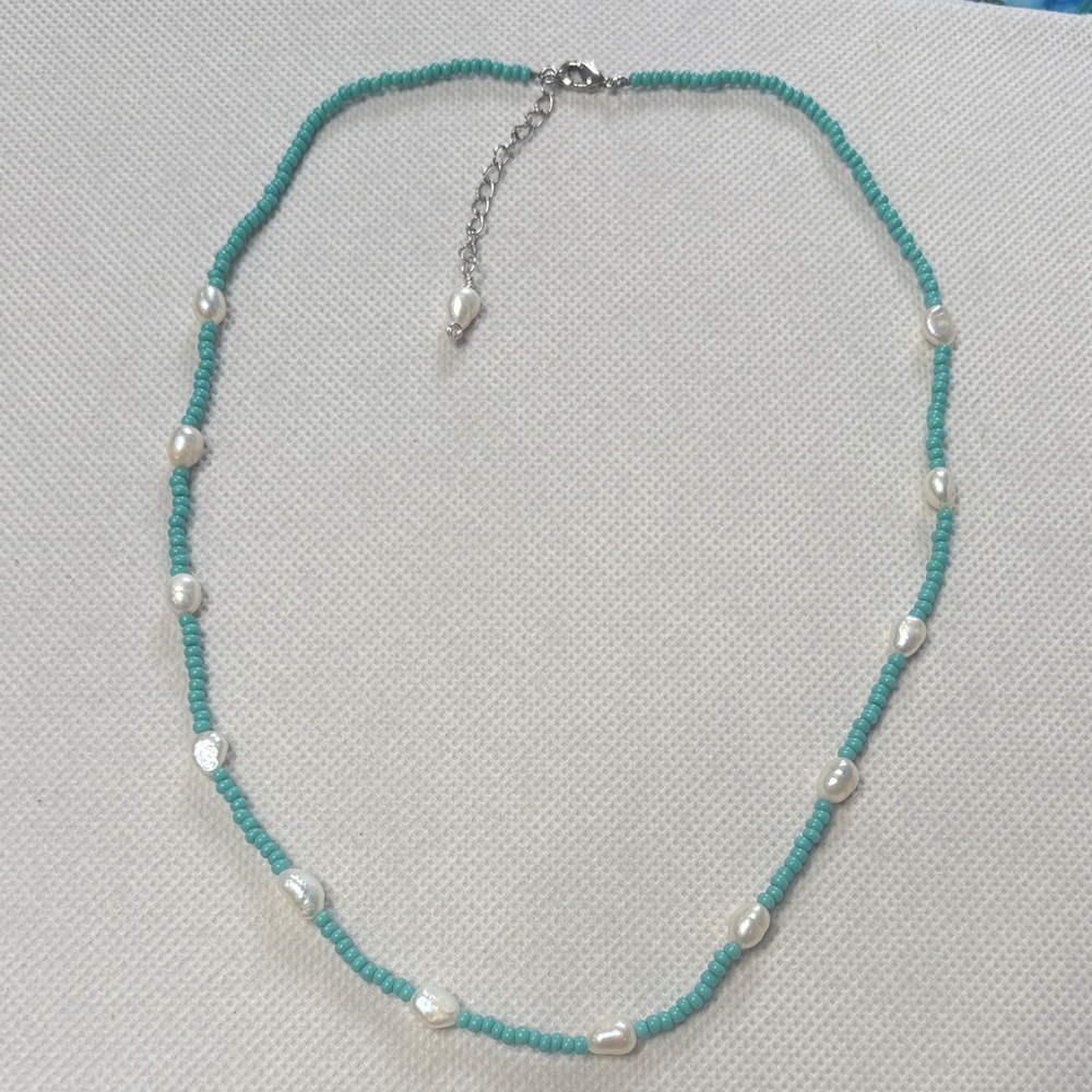 Turquoise and Pearl Necklace